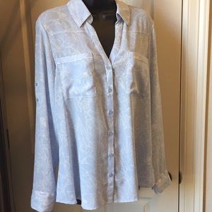 Blue Sheer Express blouse New W/O tags